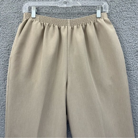 Vintage Alfred Dunner Pull On Elastic Straight Leg Pants Beige Women's Size 14 - Picture 2 of 9